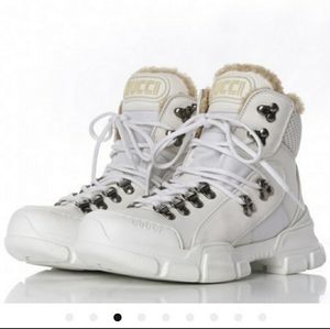 GUCCI SEGA Calfskin Suede Shearling Technical Canvas Flashtrek Sneaker Boot NWT